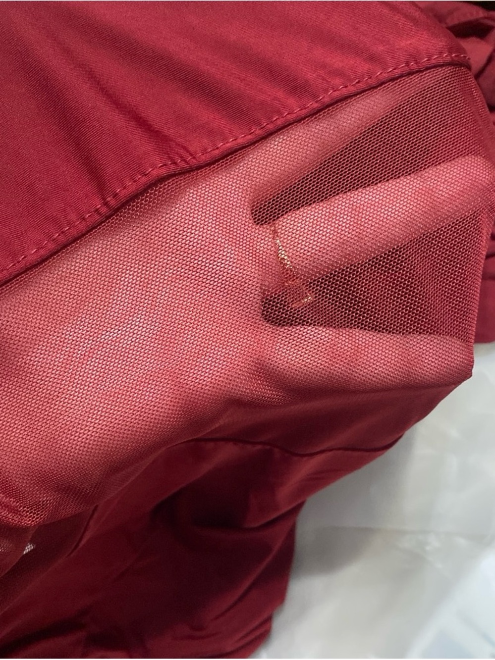 Fashion Nova Women's Maroon Mesh-Panel Leggings - Picture 6 of 7